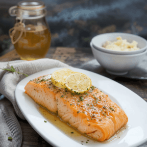 Baked Honey Lime Garlic Butter Salmon
