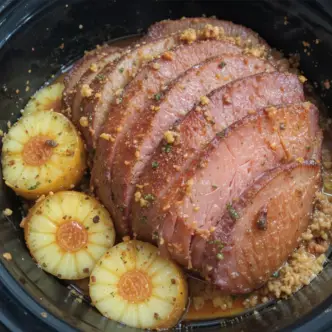 Crock Pot Brown Sugar Pineapple Ham