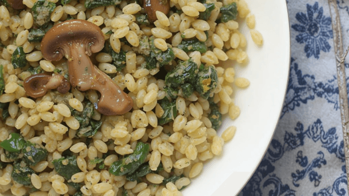 Spinach Mushroom Orzo
