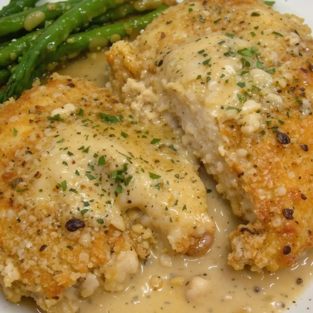 Parmesan Crusted Chicken with Creamy